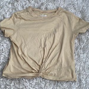 knotted cropped shirt